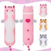MIAOHAHA Long Plush Toy Cat Pillow Cute Plush Cat Toy Doll Stuffed Animal Cat Hugging Pillow for Sleeping Gift for Kids and Girls(Pink,50cm/19.6in)