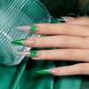 RARJSM Green Cat Eye Gel Nail Polish with Magnet Stick Diamond Emerald Green Velvet Cateye Gel Polish 15ml Single Bottle Sparkle Shimmer UV LED Curing Requires Soak Off Home Salon Christmas Manicure