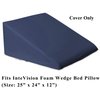 InteVision 400 Thread Count, 100% Egyptian Cotton Bed Wedge Pillowcase; Replacement Cover Designed to Fit The 12" (Height) Version of The InteVision Foam Wedge Bed Pillow (25" x 24" x 12")