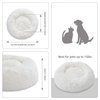 Gavenia Cat Beds for Indoor Cats,20’’x20’’ Washable Donut and Dog Bed,Soft Plush Pet Cushion,Waterproof Bottom Fluffy Calming Self-Warming Bed Sleep Improvement,White