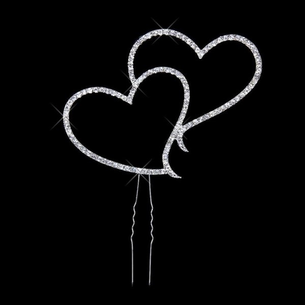 yueton Pack of 2 Cake Topper, Rhinestone Crystal Double Heart Love Cake Decoration Cake Top Topper Wedding Party Aniversary Cake Decor Accessories