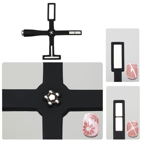 5 in 1 Cat Eye Magnet for Nail Cross 5 Ended Design Long Strong Magnetic Nail Magnetic 3D Cat Eyes Nail Art Magnetic 1 Piece Black