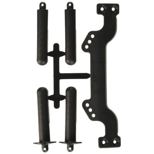 RPM Adjustable Front Body Mounts Posts for Slash, Rustler, Nitro Slash, Black