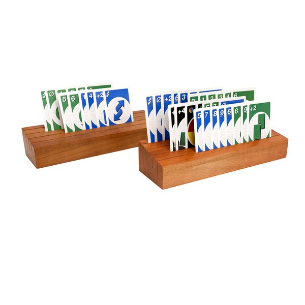 icnjdMopclean Card Holders for Playing Cards Set of 2, Playing Card Holder, Wood Playing Card Holders for Adults, Seniors, Kids, Canasta Card Holder