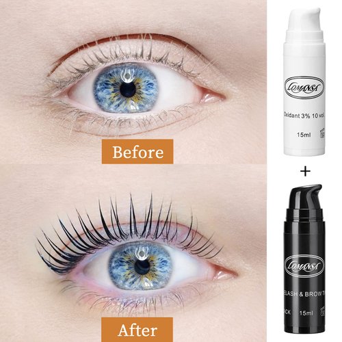 Lomansa Black Eyelash Color Kit, Instant Fuller Lash and Brow Coloring Kit, DIY Hair Color for Salon Home Use 15ml