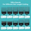 Clipper Guards Set Fits for Most Wahl Clippers and Babyliss FX870, Clipper Guides Replacement - 1/16" to 1", 10 Piece Set, Black Color