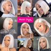Mscathy Platinum Blonde 13X4 Human Hair Bob Wig HD Lace Front Breathable Hair Pre Plucked Transparent 150% Density Lace Front Wigs Human Hair for Woman 10 Inch