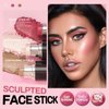 HOSAILY Face Contour Stick Set, Highlighter Stick & Bronzer Stick & Cream Blush Stick for Cheek Lip Tint, Long Lasting Blendable Lightweight Smooth Sculpted Face Stick Natural Dewy Makeup for All Skin