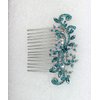 Faship Malibu Blue Teal Crystal Floral Hair Comb