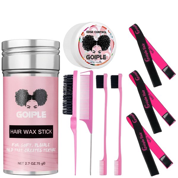 Goiple 3PCS Elastic Bands for Wig Edges, Lace Frontal Melt Wig Melt Band for Lace Front Laying Edges - Adjustable Wig Band Install Accessories with Hair Wax Stick Set