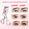 Asimebesty Heated Eyelash Curlers, Electric Lashes Curler with Comb, 2 Heated Modes with Sensing Heating Silicone Pad, Rechargeable Hot Lash Curler for Women Long Lasting Naturally Eyelashes Pink
