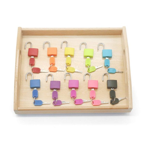 MEROCO 10 Colors Lock and Key Toys for 3 4 5 Year Preschool Fine Motor Skill Learning Toys for Toddlers Busy Board Game