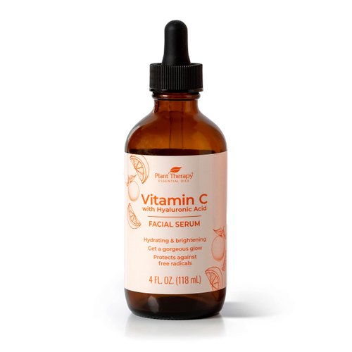 Plant Therapy Facial Serum with Vitamin C & Hyaluronic Acid 4 oz with Hyaluronic Acid, Ferulic Acid, and Vitamin E, Reduces the Appearance of Fine Lines & Wrinkles
