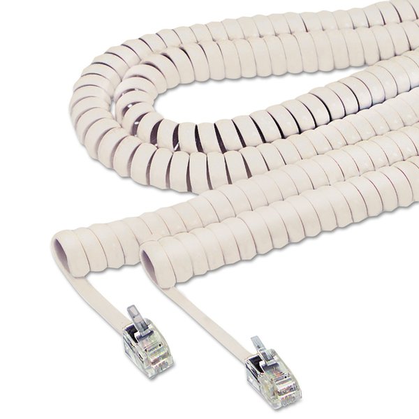 Softalk 42265 Coiled Phone Cord Plug/Plug 25 ft. Ivory