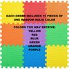 MEDca Floor Mat 10-Tile Exercise Mat Solid Foam EVA Playmat Kids Safety - 10-Pcs of (1) Random Solid Color, Receive Either Red, Blue, Green, Yellow, Purple or Orange