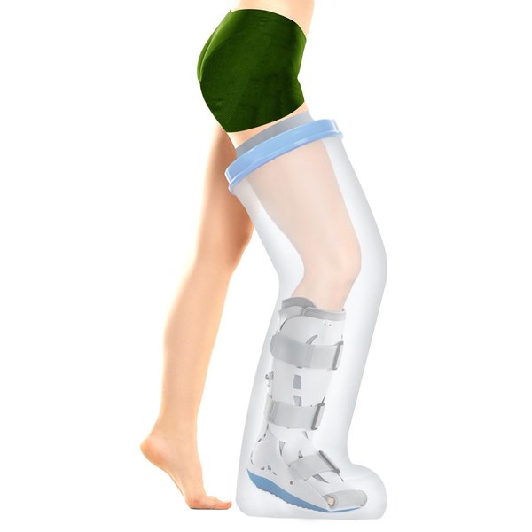 Adult Leg cast Protector for Shower, Waterproof Shower Bandage and Cast Cover Full Leg Watertight Protection to Broken Leg, Knee, Foot, Ankle Wound, Burns 100% Reusable (Full Leg 43.5"20"9.8")