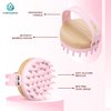 PurePamper BPA-Free Silicone Bamboo Hair Scalp Massager and Body Brush-Promote Relaxation-Increase Blood Circulation-Removing Dandruff (Pink)