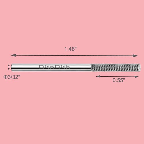 BITNBITH Nail Drill Bit Professional Safety Carbide Nature Nail Buffer Drill Bit 3/32” Cuticle Dead Skin Remover,Nail Prepare Bit Nail Bed File Manicure Two Way Rotate for Home Salon,3XF-Flat