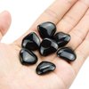 Marrywindix 15 Packs 0.8 Inch Healing Crystal Natural Black Obsidian Heart Love Carved Palm Worry Stone Chakra Reiki Balancing