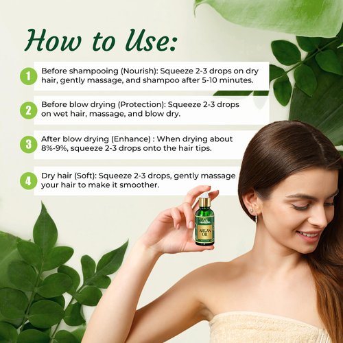 Herbishh Argan Oil for Hair – Deep Condition Hair Treatment Argan Oil – Argan oil for Hair Frizz Control & Damage Repair –30ml