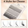 Manga Lash Clusters, Spiky Anime Lashes Cluster 5-16mm Multi-Type Mixed Natural Lash Clusters Individual Lash Clusters with Bottom Lashes Wispy Eyelash Clusters for Self Application At Home