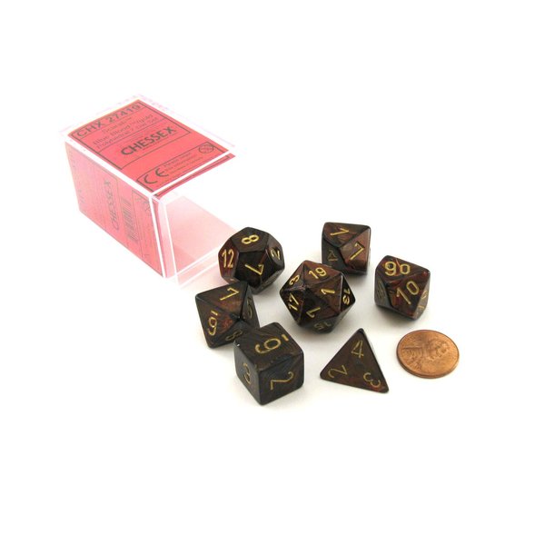 Chessex Dice: Polyhedral 7-Die Scarab Dice Set - Blue Blood w/Gold CHX-27419