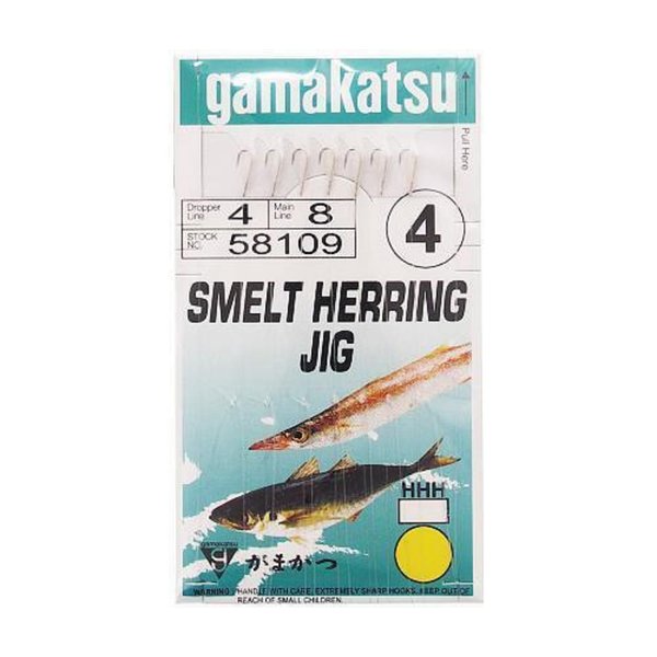 Gamakatsu Smelt/Herring Rig Nkl Sz 4 Fishing Equipment, One Size, Nickel