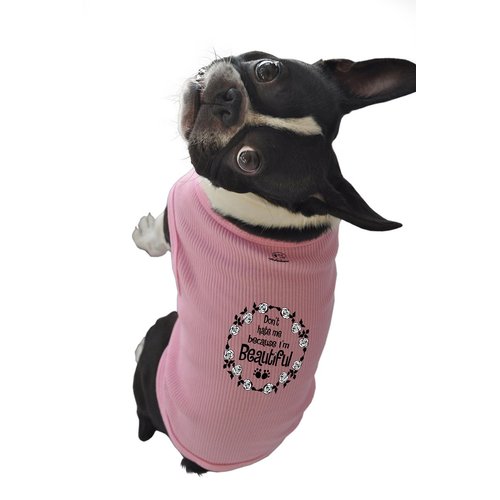Ruff Ruff and Meow Dog Hoodie, Dont Hate Me Because Im Beautiful, Pink, Extra-Small