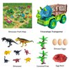 TEMI Dinosaur Truck Toy for Kids 3-5 Years, Triceratops Transport Car Carrier with 8 Dino Figures, Activity Play Mat, Dino Eggs and Trees, Capture Jurassic Dinosaurs Play Set for Boys and Girls
