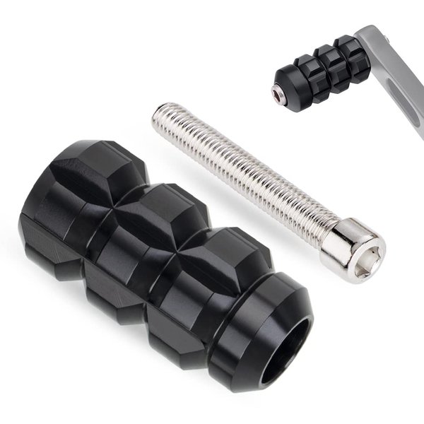 KICRY Motorcycle Shifter Peg with Raised Knobs Black Lever Foot Shift Pegs Compatible with Harley Davidson Street Glide Road King Softail Sportster Dyna Sportster Touring Dyna(Knob Black)