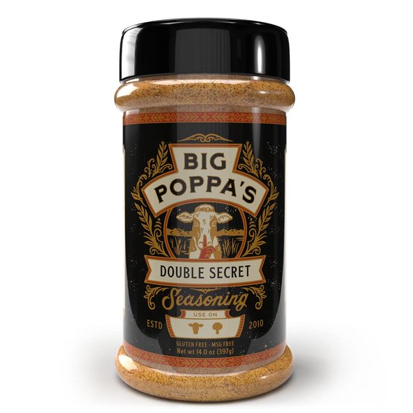 Big Poppa's Double Secret Seasoning - Irresistible Steak Rub for an Extra Kick of Flavor – Elevate your BBQ Game with This Steak Seasoning Mix for Tenderloin Steak, Sirloin Steak and More! (14 Oz)