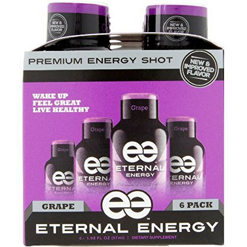 Eternal Energy Premium Energy Shot (Grape, 6 count, Pack of 3)