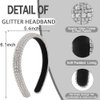 AHONEY Rhinestone Headband for Women Girls, Hair Bling Crystal Glitter Sparkly Diamond Padded Headband Fancy Jeweled Headpiece Holiday Hair Accessories Birthday Gifts (Silver)