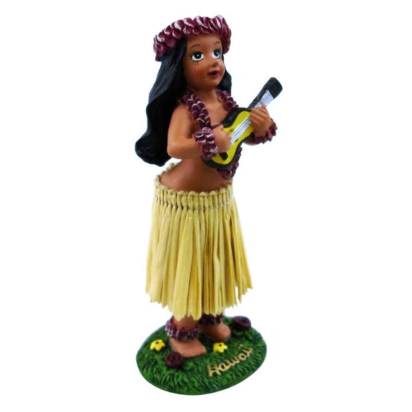 KC Hawaii Girl with Ukulele Mini Dashboard Doll 4 inch
