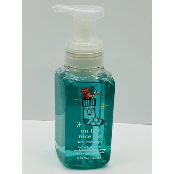 Fresh Mint Apple Gentle Foaming Hand Soap On The Nice List Full Size Bottle 8.75 Ounce Wash