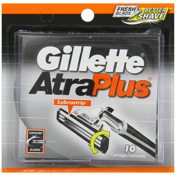 Gillette AltraPlus Mens Razor Blade Refills, 10 Count, Lubra-Soft Strip for Smoothness and Comfort