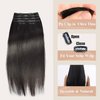 Clip in Hair Extensions Real Human Hair Clip ins 100% Brazilian Virgin Hair Straight PU Seamless Clip in Hair Extensions Human Hair Natural Black Hair for Women 100 Gram 6 Pcs 18 Inch