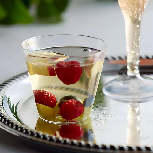 Kaya Crystal 9oz Clear Plastic Cups (Pack of 20) - Elegant Plastic Drinkware, Perfect Clear Cups for Birthday Party Supplies, Weddings or Everyday Use