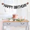 RoadSea Football Happy Birthday Banner - Sport Theme Football Player Birthday Garland Bunting Supplies - Football Enthusiast Birthday Party Decorations - Black Glitter