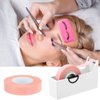 10 Rolls Eyelash Extension Tape Breathable Lash Tape Beauty Eyelash Tape Fabric Tape, 2 Pieces Silicone Eyelash Pad with Tape Cutter Dispenser for Eyelash Extension Supply (Pink)
