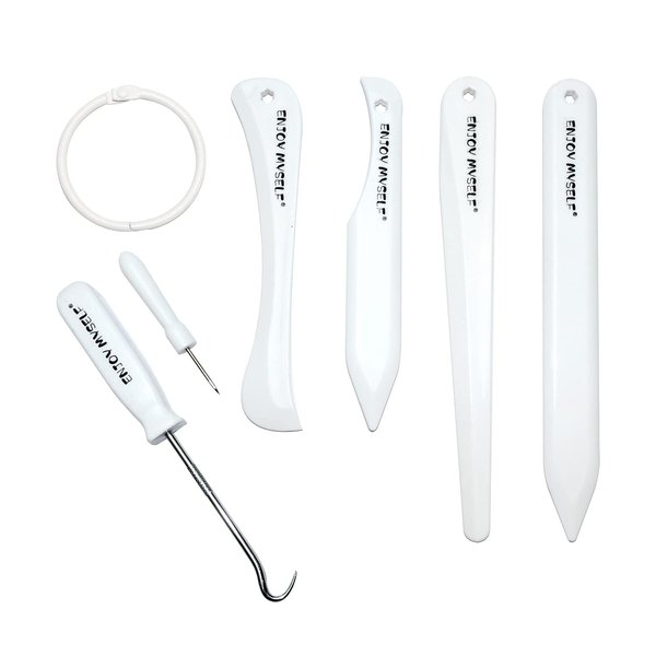 Enjoy Myself 7pcs Bone folder and Scoring Tool, Paper Folding Tool, Bone Origami Creaser for Scrapbooking Card Making