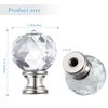 Mudder 2 Pieces Crystal Lamp Finial Lamp Cap Knob Lamp Screw Topper Clear Lamp Finial with Polished Chrome Base 1-3/4 Inches Diamond Knob for Lamp Shade Lamp Decorations (Silver Base)