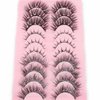 Uranian False Eyelashes with Glitter Natural Look Faux Mink Lashes Fluffy Wispy Fake Eyelashes Thick Lash Clusters Eye Lash Extension Luxury Rhinestone False Eye Lashes for Women (10 Pairs)