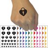 Heart Lock Key Temporary Tattoo Water Resistant Fake Body Art Set Collection - Black (One Sheet)
