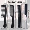5 Piece Carbon Fiber Styling Hair Comb Set Detangling Black Professional Comb Set Wide Tooth Comb Fine Pro Tail Combs, Dresser Hair Comb Styling Comb for Men and Women Curly, Straight, or Long Hair