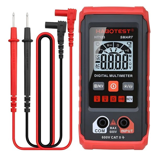 HT123 Fully Intelligent Digital Display multimeter with LED Backlight, Non-Contact Voltage Detection, Automatic Gear Shifting