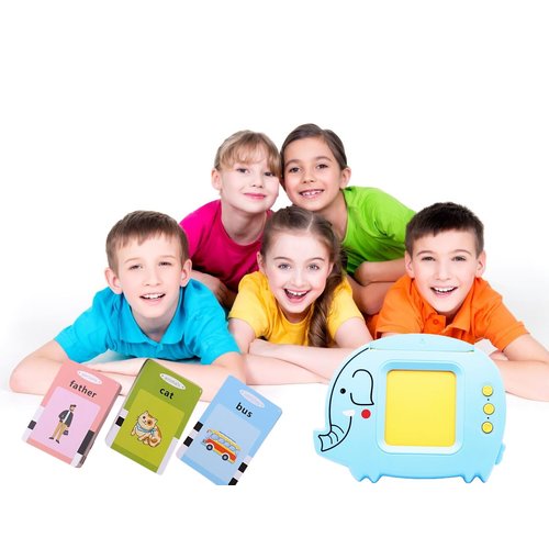 Talking Flash Cards for Toddler Kids | Educational Preschool Toy Fun Activities Set | Pocket Speech for Toddlers | Ideal Learning and Educational Audible Gift Card for Boys and Girls (Blue)