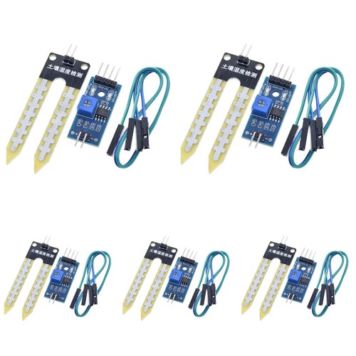 KEAcvise 5-Pack LM393 Soil Moisture Sensor - 3.3V-5V Dual Voltage Hygrometer Detection Module for Arduino Smart Irrigation/Robotics/Agricultural Monitoring/Smart Gardens​