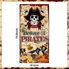 Avezano Beware of Pirates Banner Pirate Party Decorations Jewelry Map Pirates Door Cover Pirate Birthday Party Decorations for Indoor Outdoor