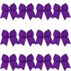 8 Inch Cheerleader Bows Ponytail Holder Cheerleading Bows Hair Tie(Purple)